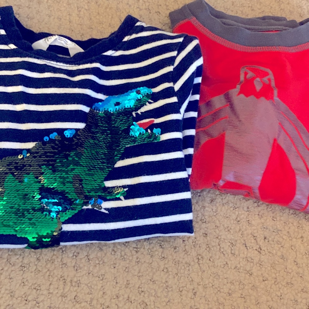 2 EUC Tea Collection T-Shirt short sleeves & H& M Long Sleeves shirt Boy Size 4